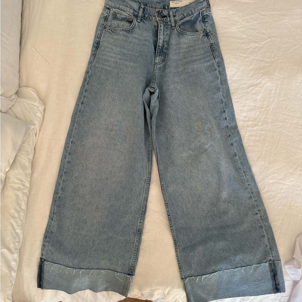 Rag &  Bone Wide-Leg, Cuffed jeans, Worn twice
